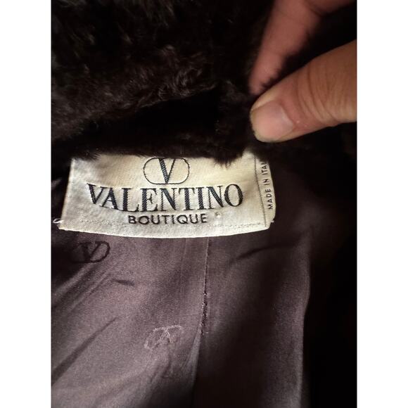 Rare Valentino Boutique Vintage Houndstooth Blazer with Fur Collar - Picture 6 of 6